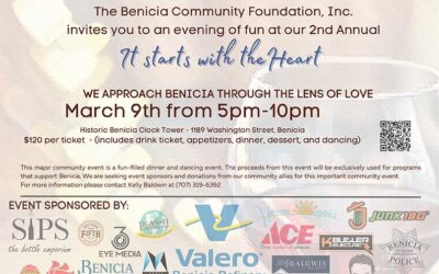 It Starts with the Heart Community Event – March 9, 2024 from 5pm to 10pm at the Benicia Clock Tower